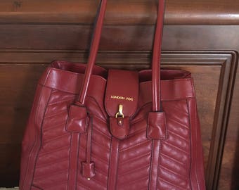 London Fog Burgundy Open Top Hand Bag - Large