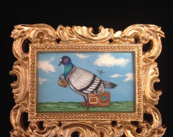 Passenger Pigeon - Miniature Acrylic Painting