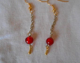 BO 473 - Earrings red and gold