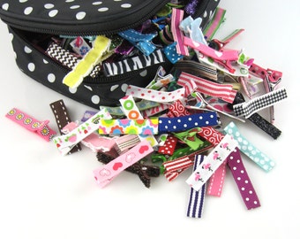 10 PACK - Baby Hair Clips - toddler hair clips baby hair clips - baby girl bows - barrettes - girl toddler - non slip alligator clips lc