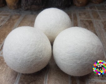 Wool Dryer Balls 3 Extra Large Balls. Handmade, Natural and Ecofriendly