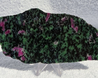 Ruby in Zoisite Slab, Ruby Zoisite Slab for Cab Making, Lapidary Supply, 123x59x5.7mm