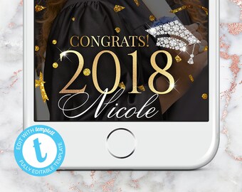 Graduation Snapchat Filter, Gold Graduation Snap Chat Geofilter, Gold Graduation Geotag, Gold Graduation Instant Download Templett Filter