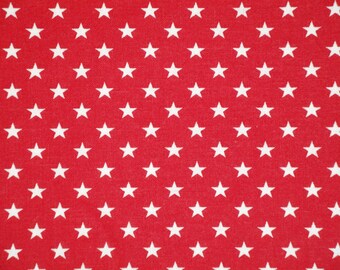 Star Fabric | Cotton Fabric | Home Decor Fabric | Quilt Fabric | Apparel Fabric | Red With White Stars Fabric | Old Glory Fabric