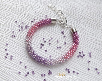 Purple Bracelet Bridesmaid Bracelet Boho Bracelet Beaded Bracelet Pink Bracelet Bridal Bracelet Femme Minimalist Bracelet Bridesmaid Gift