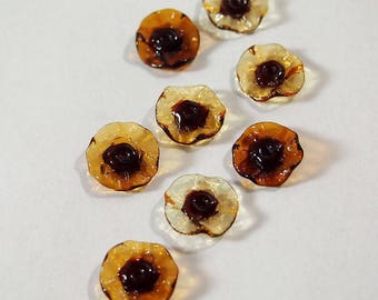 Handmade Lampwork Glass flower beads - Fairy Flowers floral discs - Windflowers