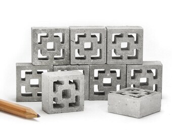 1:12 Scale Breeze Blocks - Vista Vue 9pk | concrete breeze block | mid century modern | mid century modern dollhouse | gift for women | 1 12