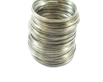Silver Plated Memory Stainless Steel Wire, Silver Wire 0.6mm/ 186 Loops/Circles