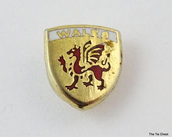 Heraldic Tie Pin Tack Small WALES Shield