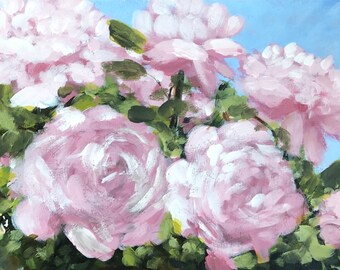 Roses Acrylic Painting, Original Painting, Flowers painting, floral painting, Original art, impressionist art