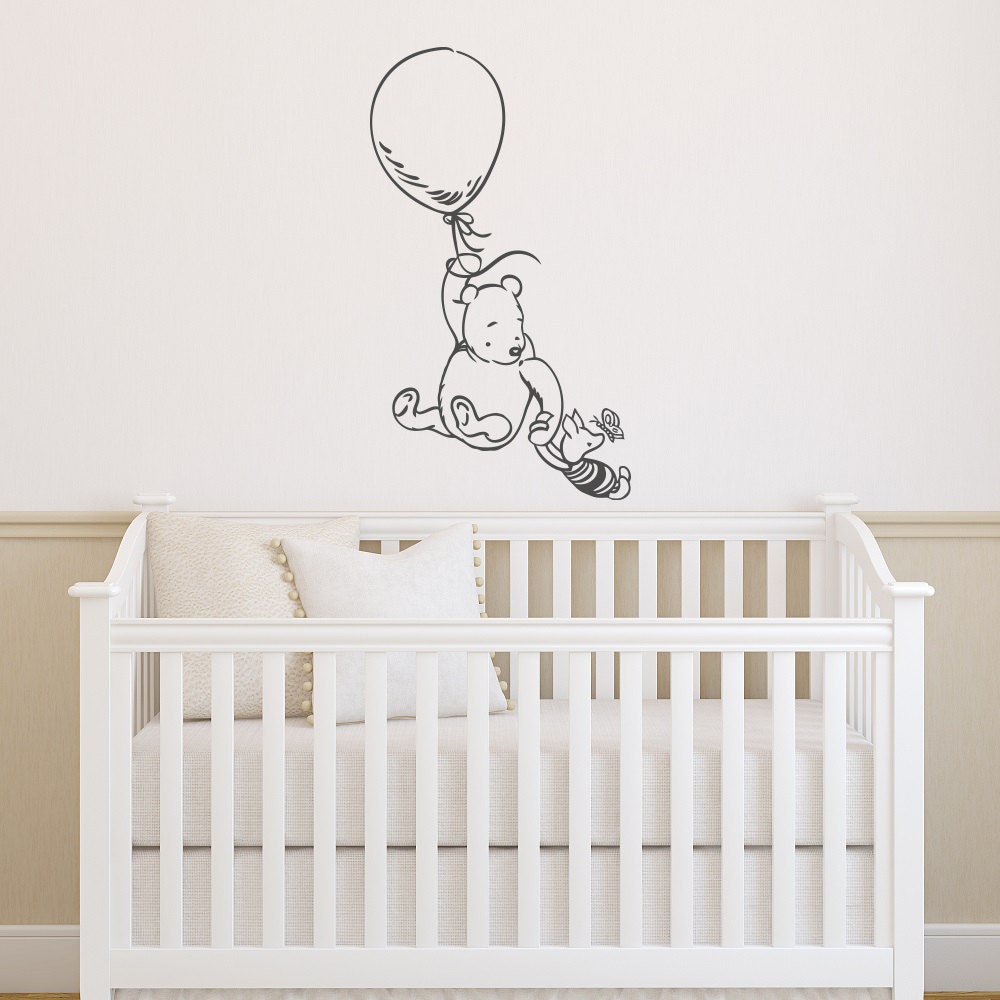 Classic Winnie The Pooh and Piglet Vinyl Wall Decal Pooh Bear