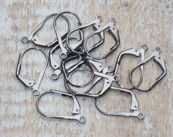 Gunmetal Leverback Earring Posts