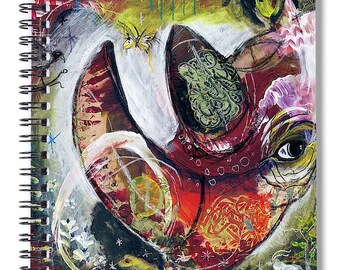 Spiral notebook with "Nola" the Rhino