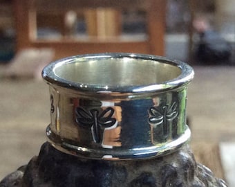 Balinese Silver Dragonfly Band Ring - any size