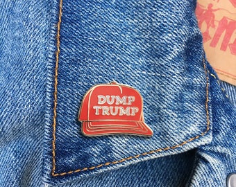 DUMP TRUMP Pin, Donald Trump Pin, Hard Enamel Pin, President, Soft Enamel Pin, Jewelry, Art, Gift (PIN54)
