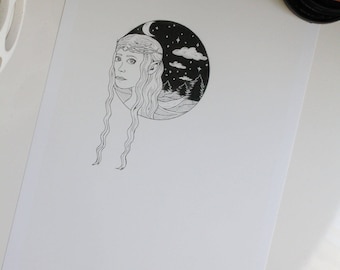 Galadriel Lord of the Rings original Print