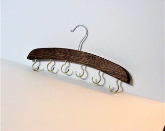 Necklace And Belt Hanger Organizer Made Of Mahogany Wood