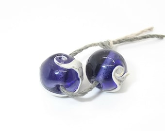 Handmade Purple Glass Bead pr - Prima Donna Beads