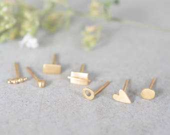 Single 14k gold stud earrings, 14k tiny gold stud earrings, solid gold stud earrings, 1 unit , dainty studs, stud earrings, Single stud gold
