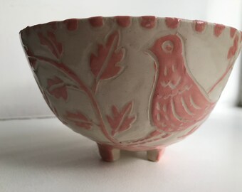 Sgraffito stoneware bowl