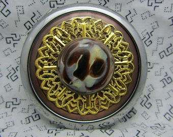 Compact Mirror Mocha Comes with Protective Pouch