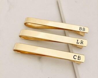 GOLD Tie Clip, brass, Groomsmen,Skinny Tie clip, short, Groomsmen tie clip, Wedding, Custom Tie Clip, gift for him, dad, gift for boy friend