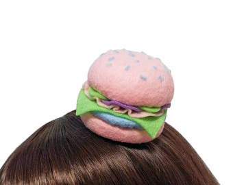 Kawaii Pastel Hamburger Hair Clip