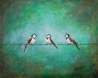 bird wall painting etsy