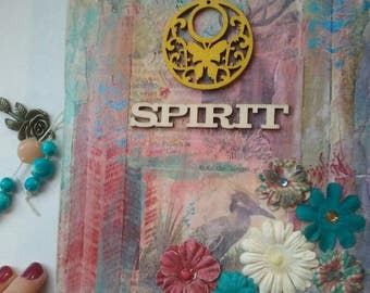 Junk journal. Art journal. File folder journal. Smash book. Painted paper journal. USA Shipping included.