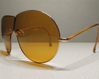 Vintage 1920s Outinglas Amber Lenses Insulated Cable Temples Folding Motorcycle Sunglasses