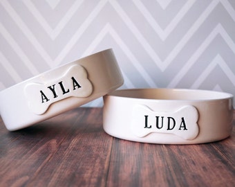 Large Dog Food Bowl - Personalized Dog Food Bowl - Dog Gift - Ceramic