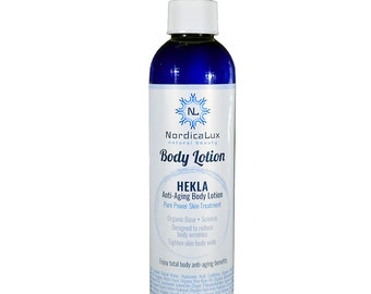 FREE SHIPPING - Hekla Anti-Aging Body Lotion 8 Oz - 3 Peptides + Hyaluronic Acid, C | Organic Goto Kulu, Green Coffee & Iceland Herbs
