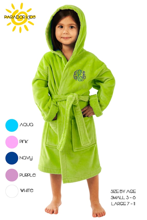 Terry Robe for Kids Monogrammed Kids Hooded Terry Robe