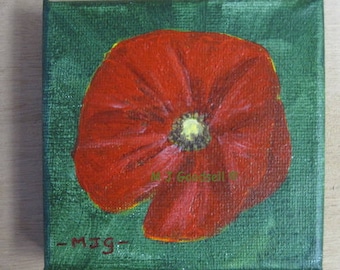 Red Poppy - original acrylic painting