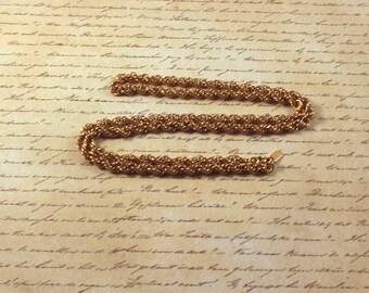 Monet Gold Tone Twisted Rope Chain Necklace - Vintage 1980's