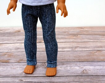 Fits like Wellie Wishers Doll Clothes - Designer Denim Blue Jeggings | 14.5 Inch Doll Clothes