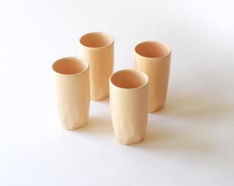 Ceramic Geo Tumblers in Peach - Set of 4