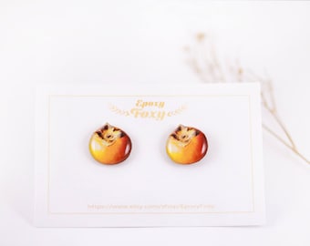 Persimmon earrings Persimmon lover gift Fruit earrings fruit jewelry Persimmon jewelry Fruit lover gift Fruit accessories Fruit gift idea