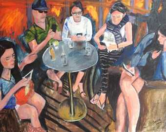 Oblivious Original Oil Painting by Marlene Kurland 30 x 40