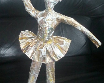 Ballerina papier-mâché sculpture