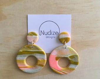 Handmade statement dangle earrings // gifts for her // “Spring"