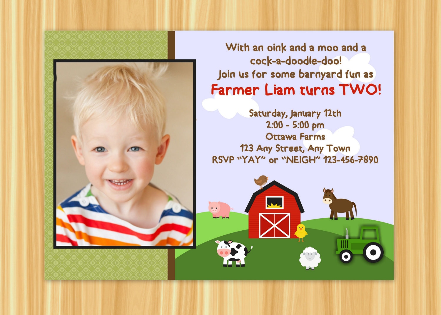 Farm Invitation Farm Birthday Party Farm Party Barnyard