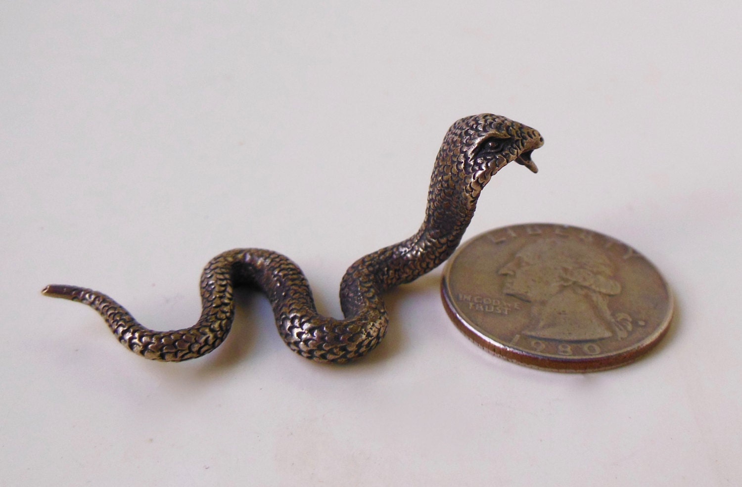 Brass Snake Statue Solid Little Metal Snake Tiny Snake