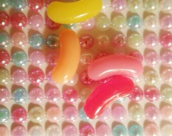 jelly bean cabochon 4pcs