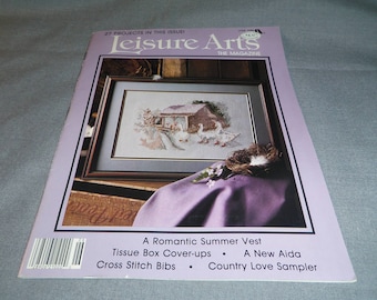 Leisure Arts, Craft Magazine Back Issue, June 1988, Cross Stitch, Crochet, Lace Edgings, Knitting