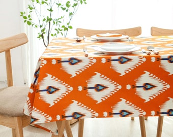 Aperturee Vibrant Tradition Flower Hexagon Rectangle Tablecloth