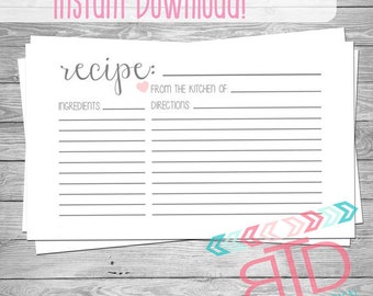 recipe cards 4x6