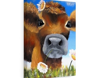 Cow Power Stretched Canvas