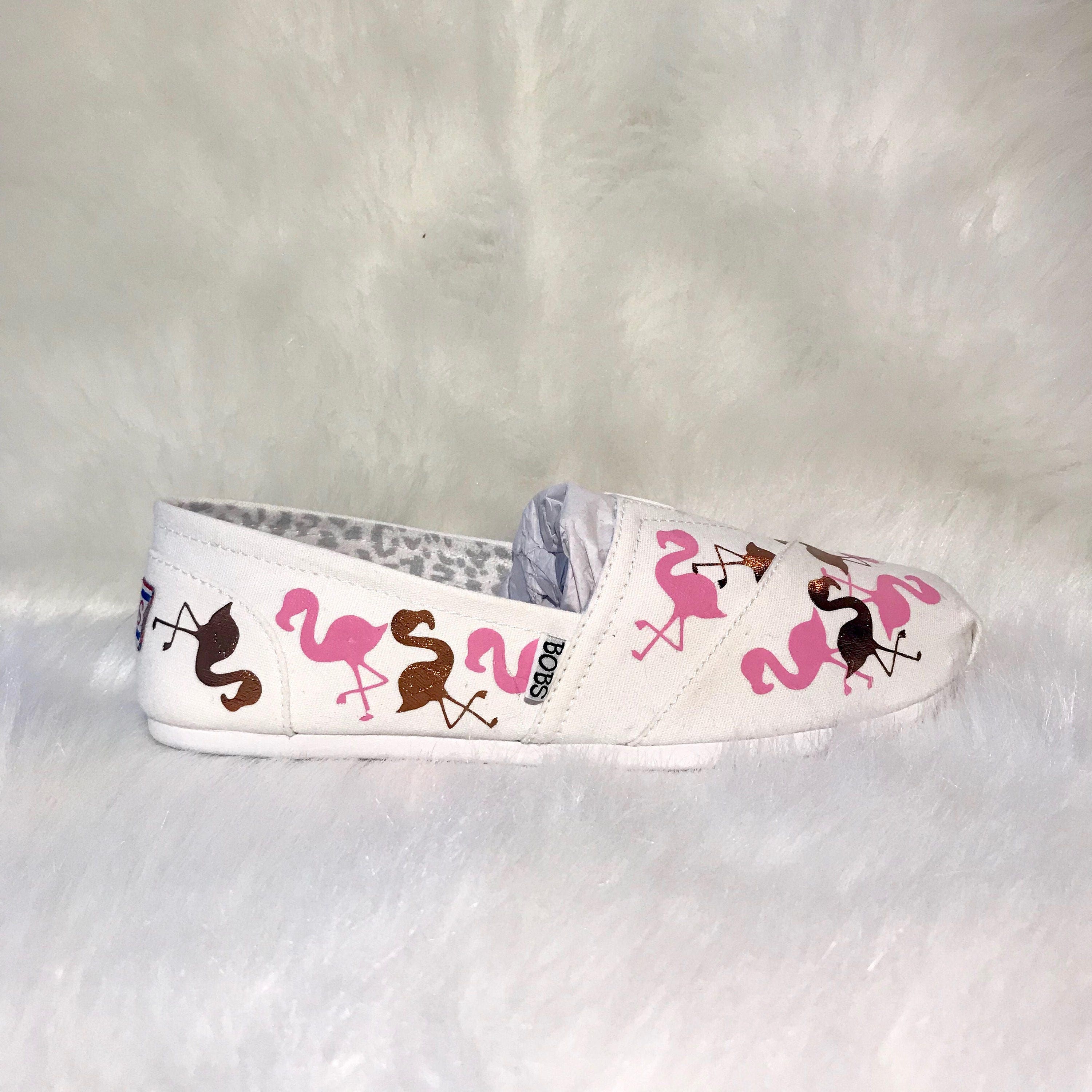 custom toms custom canvas shoes flamingo shoes pink and
