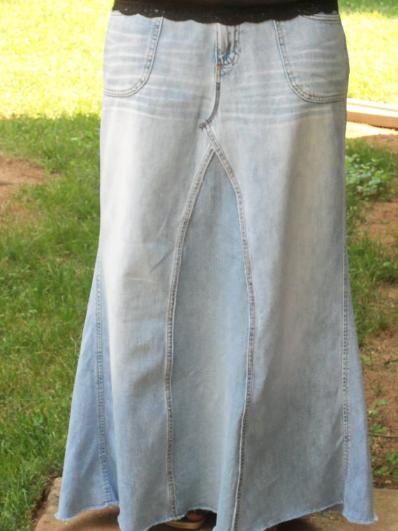 Items similar to Long Jean Skirt, Made to Order on Etsy